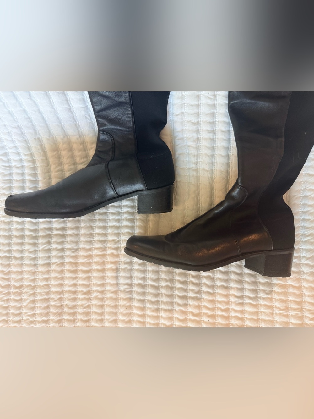 Stuart Weitzman 5050 Black Leather Over The Knee Stretch Boots Size 7 W - Picture 12 of 16